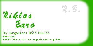 miklos baro business card