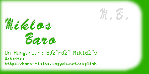 miklos baro business card